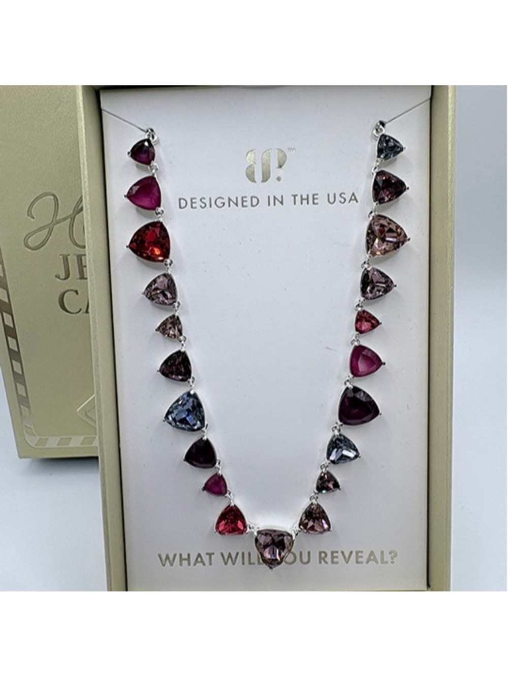 BP Holiday Jewel Candy Necklace, Moonlit Merlot, Dazzle Like Dessert, Silver